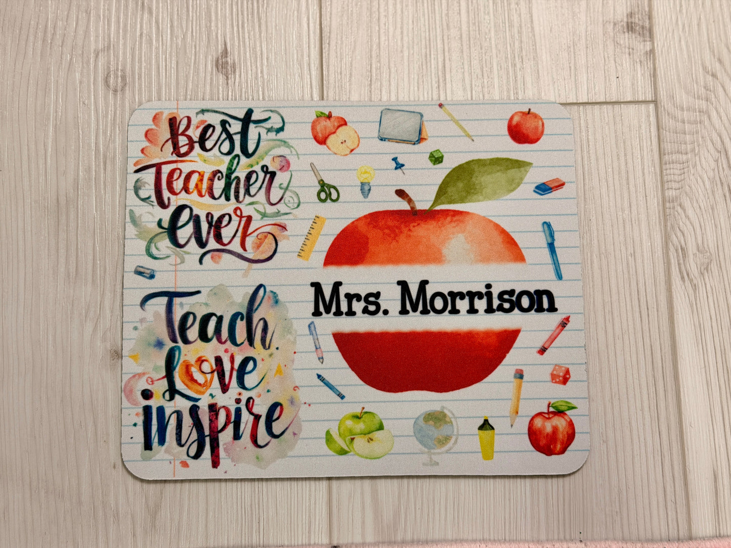 Teach • Love • Inspire Personalized Teacher Mouse Pad