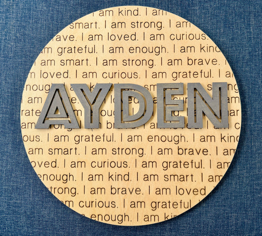 I am Brave, Strong, Kind... Name Sign Option 2