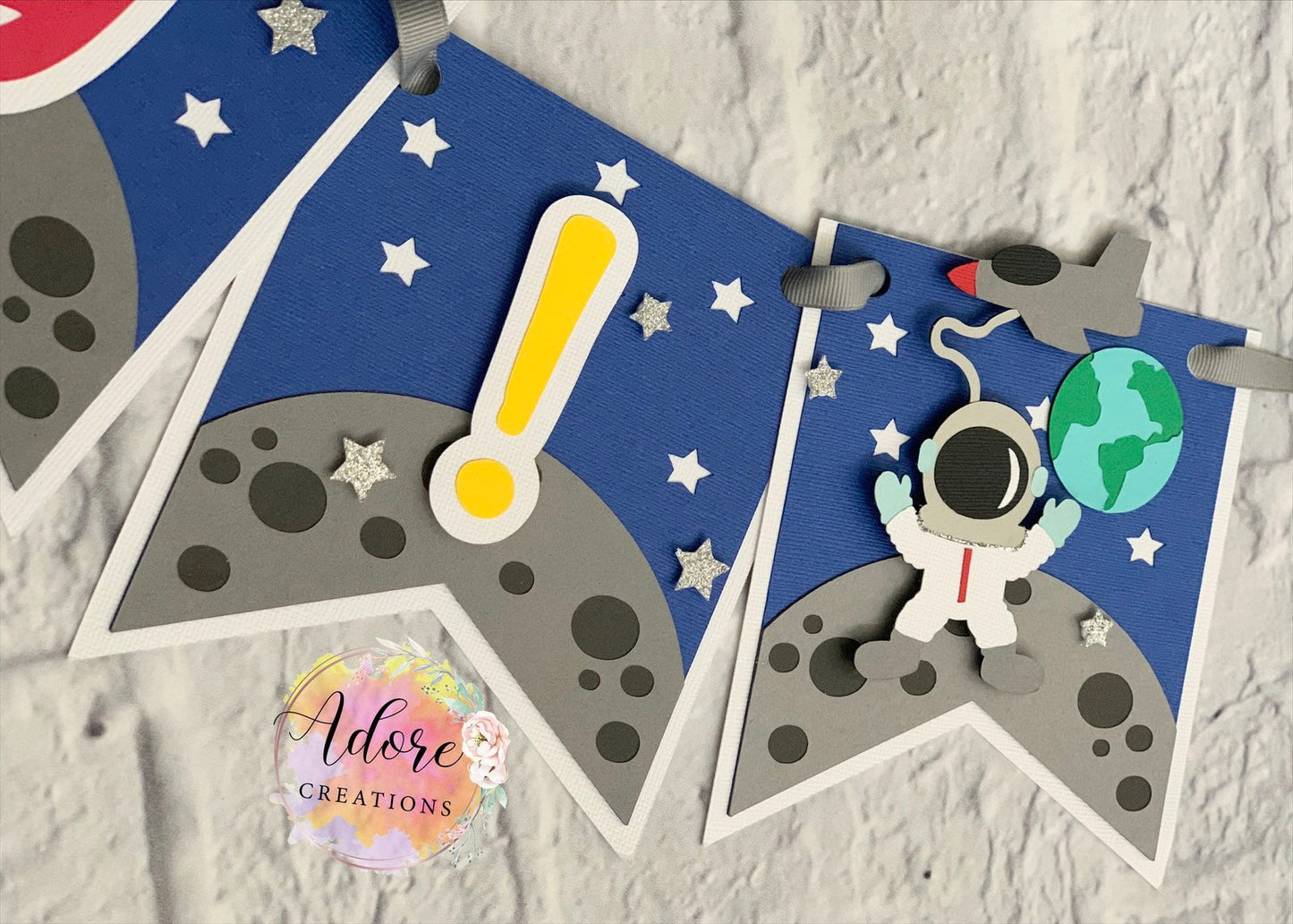 Outer Space Birthday Banner, Astronaut Party Banner