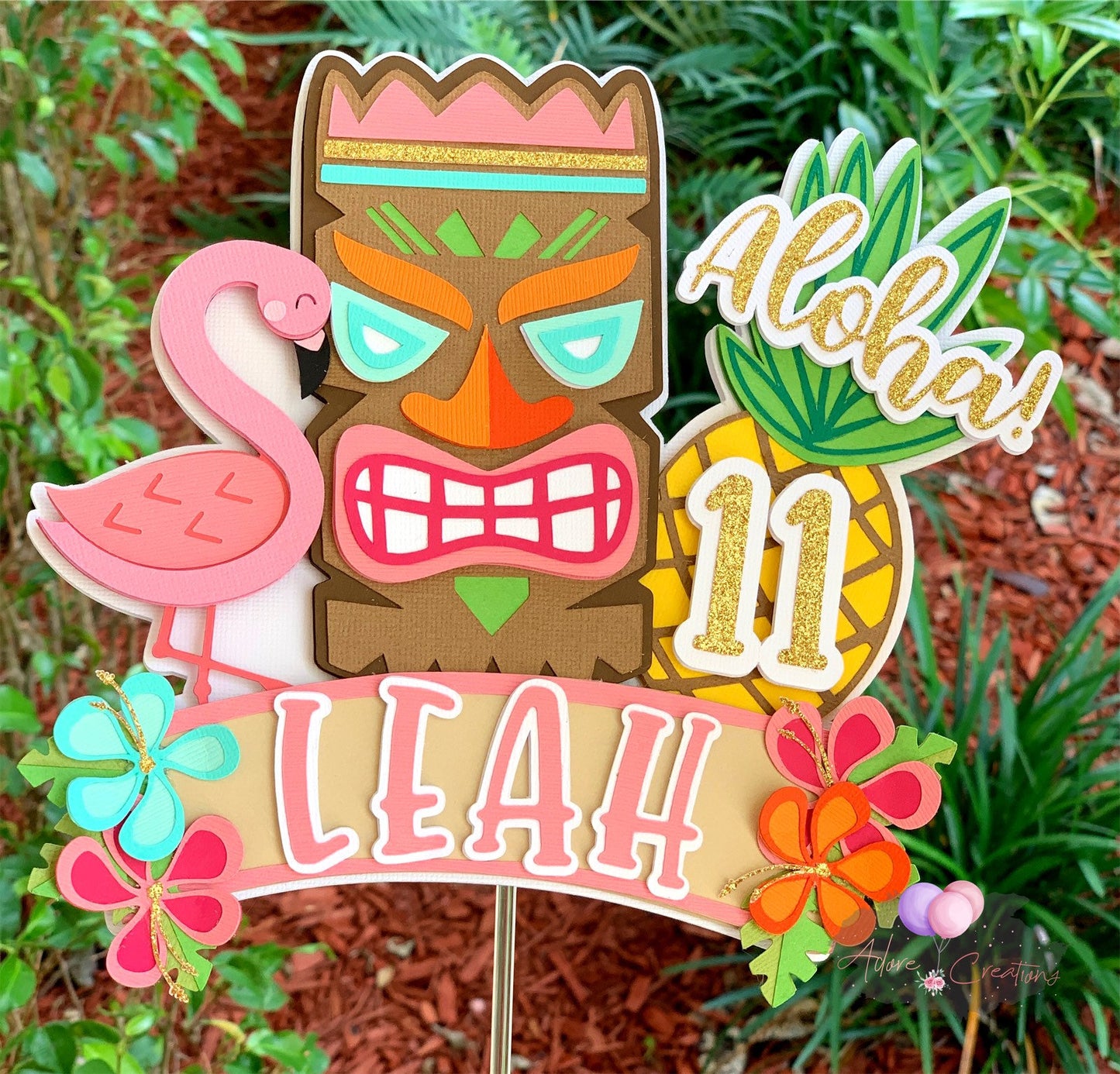 Aloha, Hawaiian, Tropical Themed Cake Topper