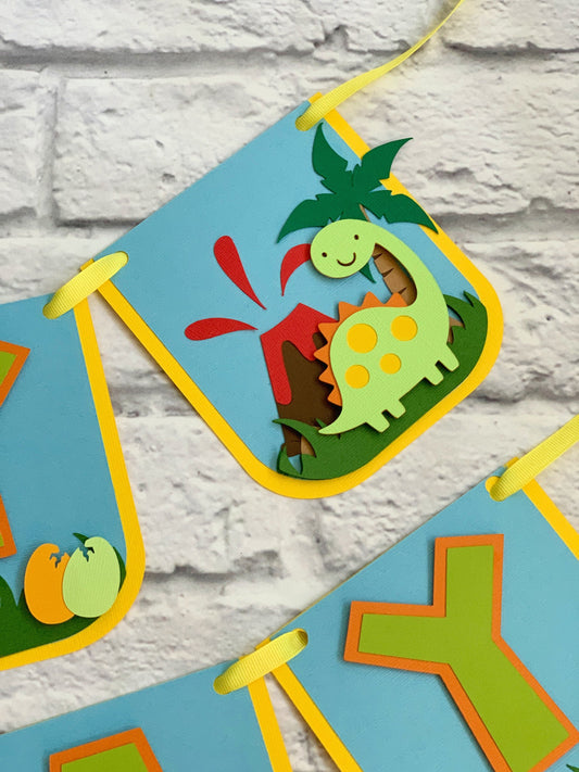 Dinosaur  Birthday Banner, Dino Party Banner