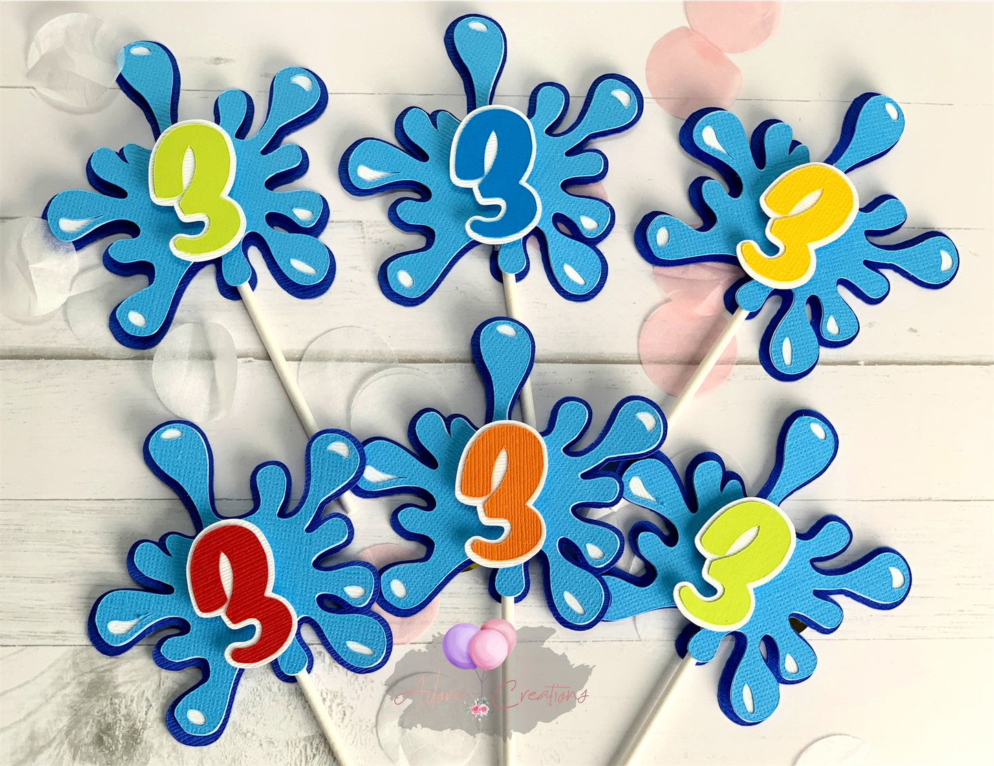 Pool Party Cupcake Toppers, Splash Cupcake Topper