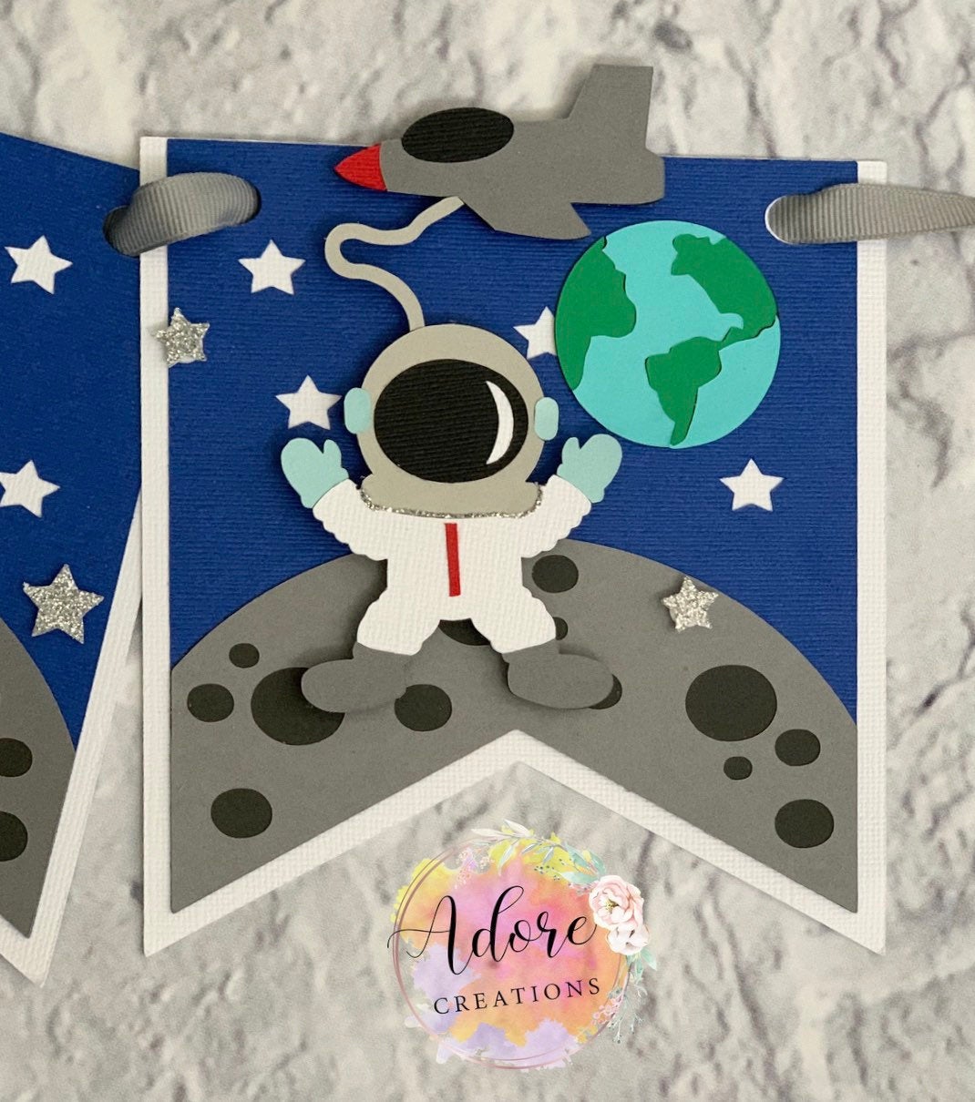 Outer Space Birthday Banner, Astronaut Party Banner