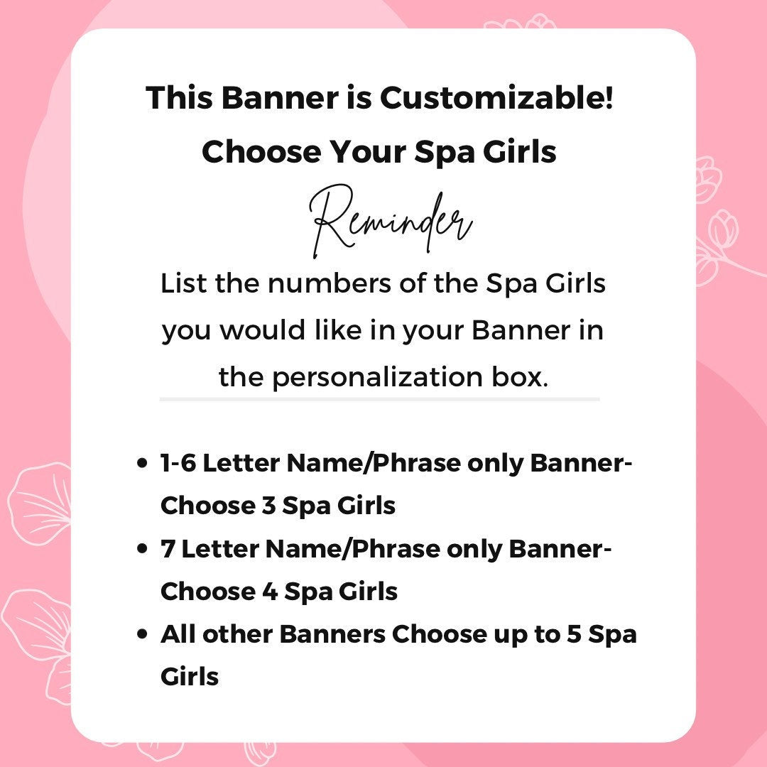 African American Girls Spa Party Birthday Banner